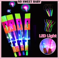 Lastik Mainan Berlampu LED Slingshot Helicopter Flying Arrow Rocket Flying Toy Kids Toys Gifts