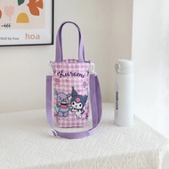 Kawaii Sanrio Hello Kitty Vải Đeo Túi Tote Có Giá Đựng Bình Nước Dễ Thương Kuromi Cinnamoroll Pochac
