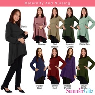 baju mengandung SummerGlitz Maternity & Nursing Hi-Lo Blouse With Pocket | Baju Mengandung Menyusu M