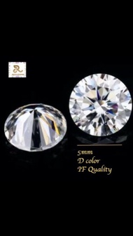 D Color Moissanite 0.5cts 5mm หินยอดเยี่ยมรอบตัด IF Very high quality and free from inclusion