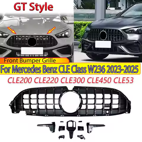 GT Style 2023+ for Mercedes Benz CLE Class W236 CLE200 CLE220 CLE300 CLE450 CLE53 Front Bumper Grill