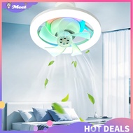 MEE Ceiling Fan With Light, Small Ceiling Fans With Dimmable RGB Lights, 5 ABS Blades, 3-speed Wind, E27 Flush Mount Fan