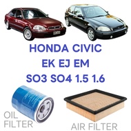 FILTER SET HONDA CIVIC SO3 SO4 EK EJ EM 1.5 1.6 ENGINE OIL FILTER AIR FILTER PENAPIS ANGIN MINYAK DU