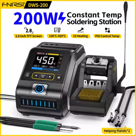 FNIRSI DWS-200 200W Power Repaid Heating Soldering Iron Staion C210 C245 Solder Iron Handle Electron
