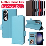 Flip Leather Phone Case For Vivo V50 Lite V50Lite V 50 VivoV50 Lite VivoV50Lite Magnetic Bracket Cas