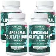 2400MG Liposomal Glutathione | Max Absorption | Glutathione Supplement with Hyaluronic Acid, Resvera