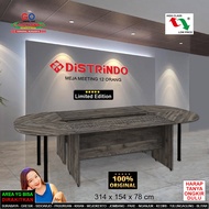 Distrindo - Meja Meeting Rapat PREMIUM Kualitas Export TEBAL Halus Tepi Meja Oval JUMBO untuk 12 ora