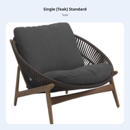 Garden Rattan Sofa Set Teak Patio Furniture Waterproof Sun-Resistant Outdoor Balcony Terrace Combo