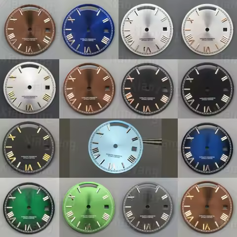 29mm No Logo Dial Week Day Date Window Roman Sunbust Dial Suitable For 8285 Movement High Quality Wa