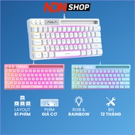AULA F3061 mini wired keyboard with 61 compact RGB led keys for pc laptop office gaming