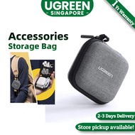 UGREEN Headphone Organizer Mini Storage Carrying Pouch Bag compatible for AirPods/Bose/Beats/Wireless Earbuds Bluetooth Headphone Square Reader Wall Charger USB Flash Drive Adapter USB Cable