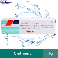 BIODERM 5g Zinc oxide Benzoic Acid Sulfur Salicylic Acid Tube Antibacterial / Antifungal