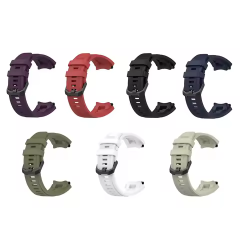 Silicone Black Band Strap for AMAZFIT T-Rex 2 Replacement Man Adjustable Sport Strap Band with Remov