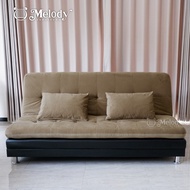 sofa bed minimalis 180cm - sofa lipat tidur 3 seater sofa tamu - cokelat muda