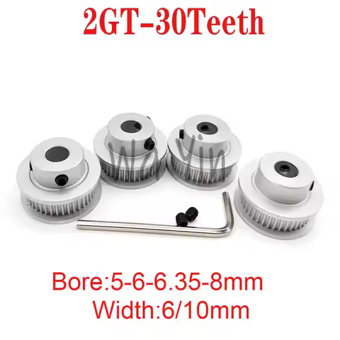 GT2 30T 2GT Timing Pulley Bandwidth 6/9/10mm Inner 30Teeth Hole 5-6-6.35-8mm Drive Wheel Synchronous