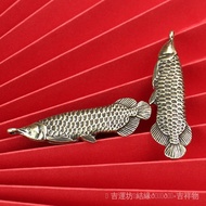 Zinan Palace Over The Furnace Consecrated Hand-Braided Rope Pure Brass Golden Arowana Car Keychain S