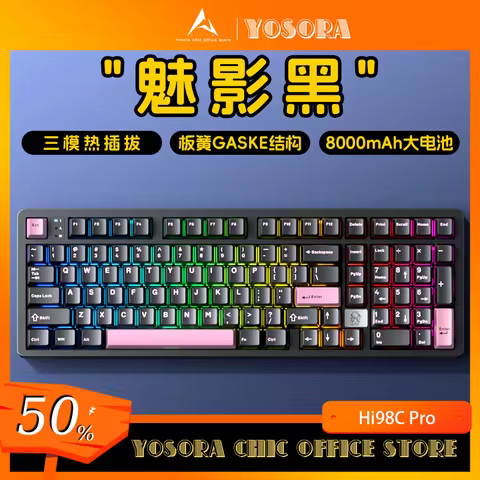 New LEOBOG Hi98 Pro Mechanical Keyboard Hi98C Pro 3Mode Bluetooth Wireless Keyboard Gamer Keycap PBT
