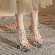 15 ซม.รองเท้าส้นสูงรองเท้าแตะโรมันผู้หญิง ฤดูร้อน Night Club แฟชั่นเวทีแสดงเหล็ก POLE Dance กันน้ําแ