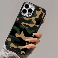 Case for iPhone 7plus 8 7 8plus 6plus 14 15 X XR XS MAX 12Promax 12 13Promax 15Promax 11 14Promax 13 Camouflage Pattern Metallic Photo Frame Drop Protection Soft Case