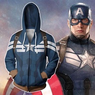 Captain America Zipper Hoodie Superhero Zipper Jacket Avengers Jacket Jacket