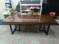頂元二手家具【請勿直接下標】210×85×10花梨木原木板泡茶桌含強化玻璃-木沙發-木頭椅-泡茶桌-紅木泡茶桌