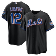 New York Mets Francisco Lindor #12 Baseball Jersey Black Print All Size S-5XL