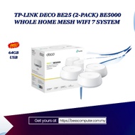 TP-LINK DECO BE25 (2-PACK) BE5000 WHOLE HOME MESH WIFI 7 SYSTEM