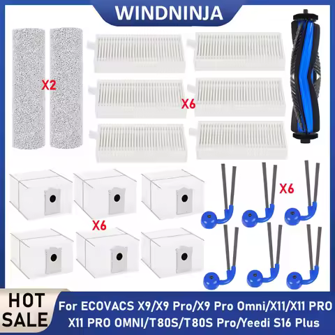 Parts Fit for ECOVACS X9/X9 PRO OMNI/X11 Pro/X11 PRO OMNI/T80S/YEEDI S16 PLUS Hepa Filter Drum Mop D
