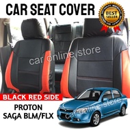 Proton Saga BLM/FLX Seat Cover PVC Leather Black Red Side