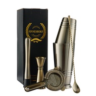 BKK 5pcs Cocktail Shaker Set 600/800ML Cocktail Mixer Bartender Kit Jigger Spoon Ice Grinder and Str