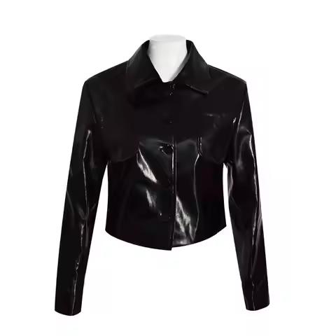 the Addams Family Cosplay Costume Black Leather Jacket Cosplay Version