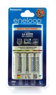 Panasonic แท่นชาร์จไว1.5 ชม. Smart & Quick Charger รุ่น K-KJ55MCC40T AA/AAA พร้อมถ่าน ขนาด AA 2000 m