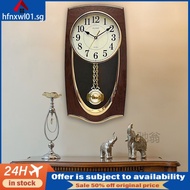 [48H Shipping]FootrSolid Wood Hourly Chiming Wall Clock European Style Living Room Home Clock Chinese Classical Pendulum Clock Seiko Instruments Mute