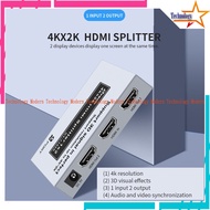 Hdmi Splitter Distributor 1x2 (1 Input 2 Output) 4Kx2K Support 3D