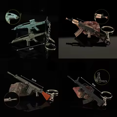 Arena Breakout AKS74U Model Keychains CF Gun FN FAL QBZ95 XM8 Cosplay Key Ring Halloween Party Costu