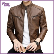 Yoewre Men Jacket Zipped Pocket Coat Vintage Biker Jacket for Men Perfect for Outdoor Wear in Spring