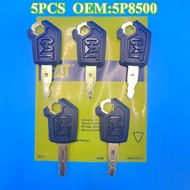 5PCS BLACK KEYS 5P8500 Carter Excavator Ignition Side Door Key for Models 307 320 336 330 312D C GM 