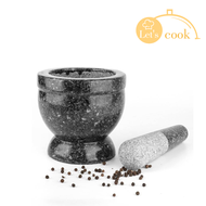 ครกหินแกรนิต ครกตำน้ำพริก Stone mortar 4.5-7นิ้ว พร้อมสาก สำหรับตำน้ำพริก ตำเครื่องแกง ครกแตกจากขนส่