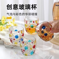 Green apple painted glass cup high-value cup home beverage cup cup glass INS windshield wa青苹果彩绘玻璃杯高颜