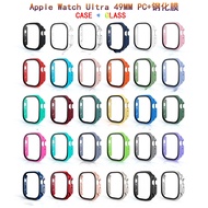 Glass Cover For Apple Watch Case 49 45 41 44 40 42 38 MM Bumper Hard Case Screen Protector Iwatch Serie Ultra 8 7 6 SE 5 4 3 2