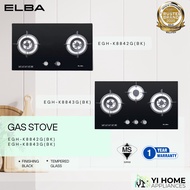 ELBA Dapur Gas Stove EGH-K8842G(BK)/8843G(BK)/8742G(BK) Glass Stove Kitchen Hob Stove Kitchen Applia