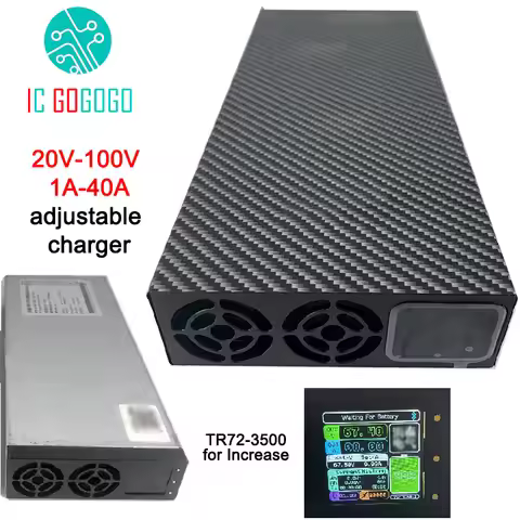 20V - 100V 1A - 40A Lithium Ion Lifepo4 Battery Charger Bluetooth Current Voltage Adjustable 48V 60V