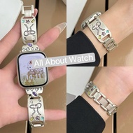 Cute Bow Pattern Stainless Steel Strap Applicable To Smart Watch 10 9 8 7 6 5 4 3 2 1 Se Ultra CD99 