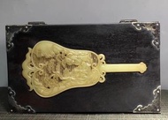 古董雕花木盒古玩雜項收藏檀木鑲玉首飾盒老文玩板中式高級珠寶收納盒盒實木