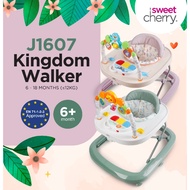 Sweet Cherry Baby Learning Walker Adjustable Height with Activity Toy Bar and Music Tray J1607 Kingd