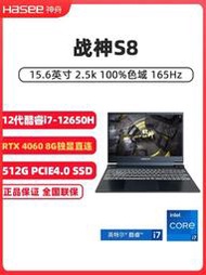 Hasee/神舟戰神Z8遊戲本 S8D6 2.5K RTX4060獨顯遊戲本筆記本電腦