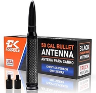 CK FORMULA 50 Cal Bullet Style Antenna - 5.5" Carbon Fiber Silver Automotive Antenna Replacement for