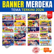 🔥[SIAP CEPAT] - Banner Merdeka 2024 | 20 Pilihan Design | Print Banner Merdeka Banner