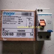 ELCB / RCCB 2P 16A HAGER TYPE CD616B