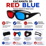 MERAH 3D Glasses Plastic Frame Watch Dimension 3 Film biru Cinematic BR449 Red Movie H2 4D